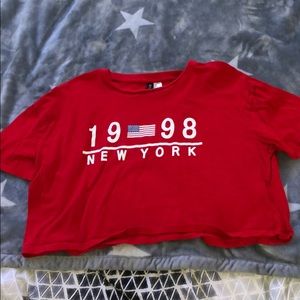 Red H&M crop top